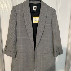 Anne Klein Black and White Plaid Men's Blazer